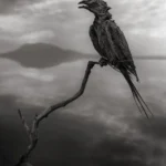 A calcified bird preserved by Lake Natron, Tanzania’s haunting “Stone Lake” that turns animals to stone.